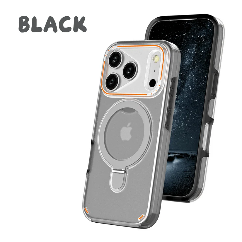 [Built-in Metal Ring Stand][Magsafe Compatible] Apple iPhone 17/Air/Pro/Pro Max Transparent Full-Body Shockproof Phone Case - Image 13