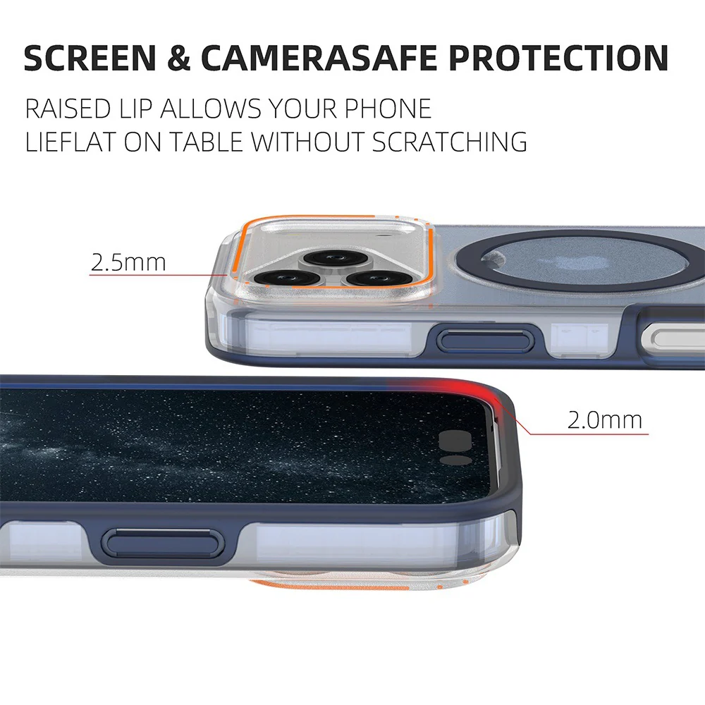 [Built-in Metal Ring Stand][Magsafe Compatible] Apple iPhone 17/Air/Pro/Pro Max Transparent Full-Body Shockproof Phone Case - Image 4