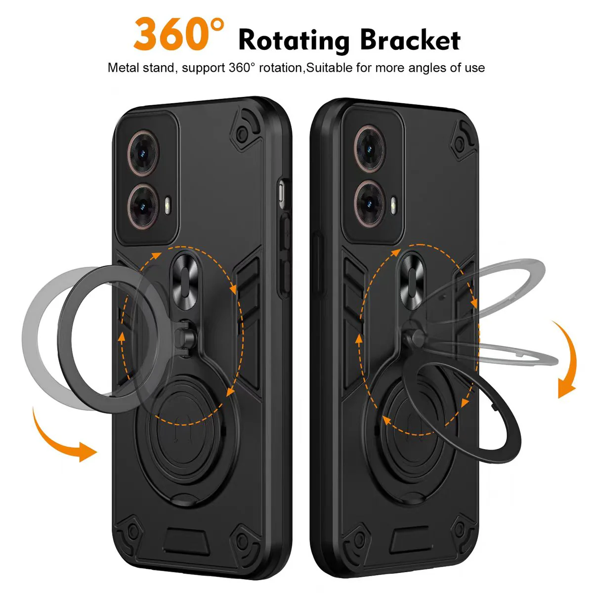 [Built-in Metal Ring Stand] Motorola Moto G85 Thickened Shockproof Heavy Duty Series Case - Image 3