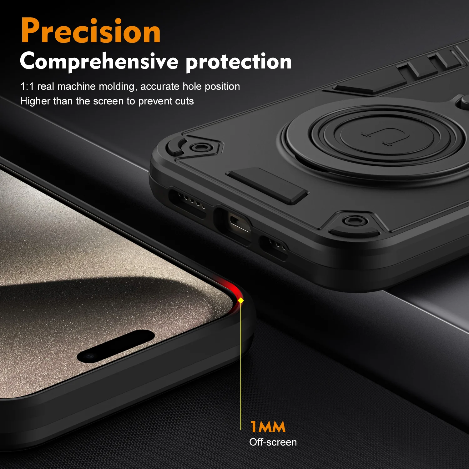 [Built-in Metal Ring Stand] Motorola Moto G85 Thickened Shockproof Heavy Duty Series Case - Image 6
