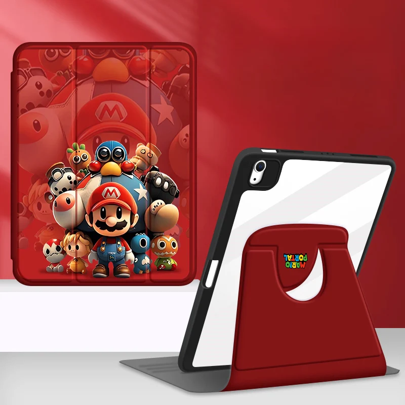 [Built-in Pen Slot] Apple iPad Air 4/5 10.9'' 4/5th Gen (2020/2022) Mario Smart 360° Degree Rotate Stand Shockproof Flip Cover Case - Image 8