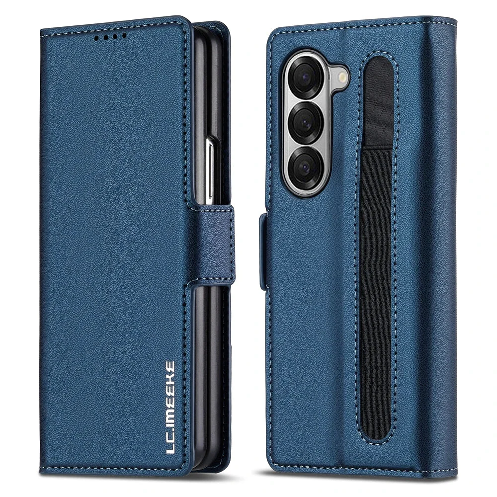[Built-in Pen Slot][With Card Slot] Samsung Galaxy Z Fold7 Business Leather Fold Wallet Shockproof Case - Image 9