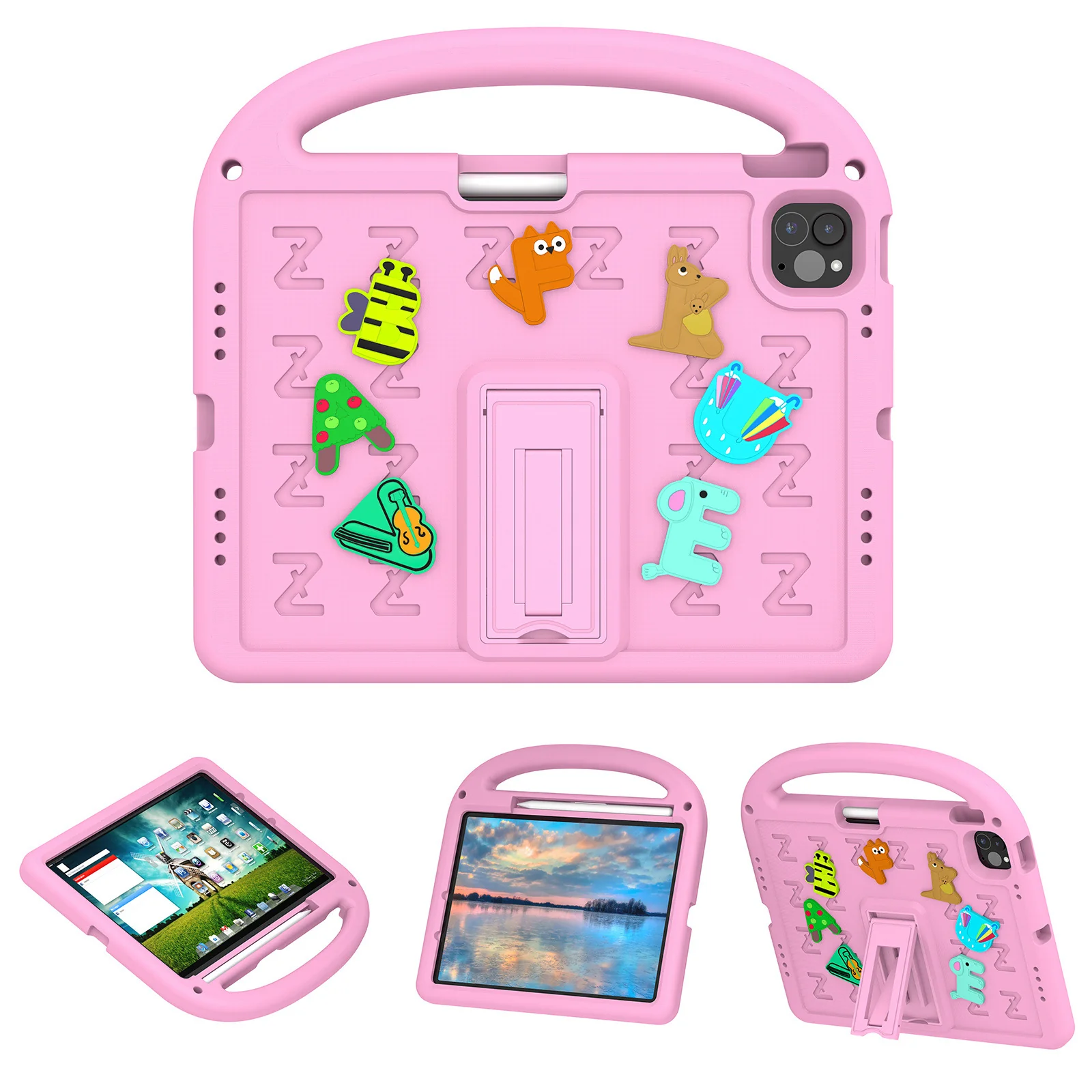 [Built-in Pen Slot][With Shoulder Strap] Apple iPad Air 11-inch M2/M3/M4 (2024/2025/2026) Cartoon Kids Shockproof Protective Case - Image 11