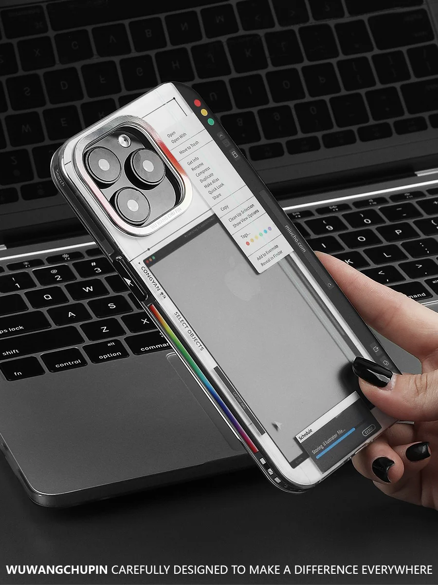 [Built-in Picture] Apple iPhone 14/Pro/Pro Max desktop pop-up window design style for placing photos Shockproof Fashion Series Case - Image 5