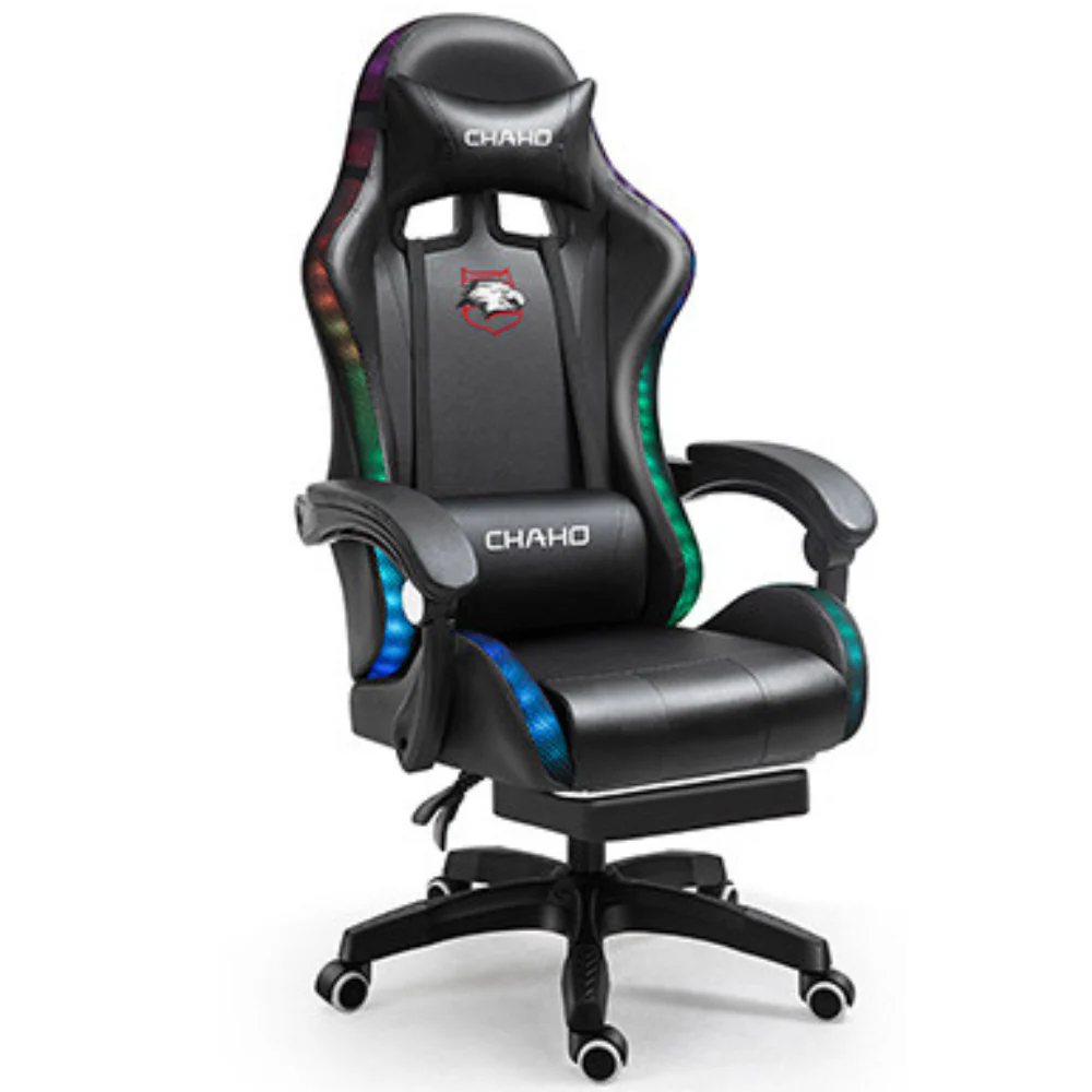 [Built-in RBG LED Light] PU Leather Latex Cushion Gaming Racing Chair Office Chair - Image 4