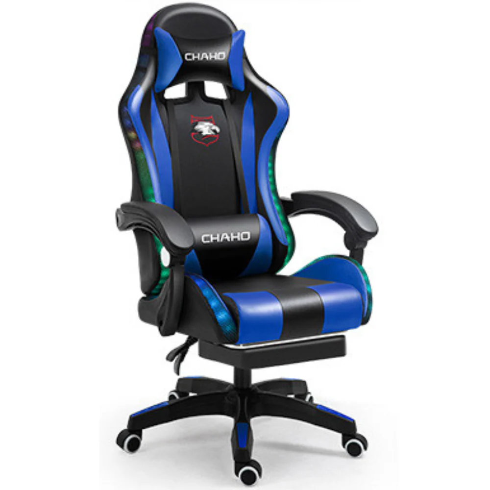 [Built-in RBG LED Light] PU Leather Latex Cushion Gaming Racing Chair Office Chair - Image 6