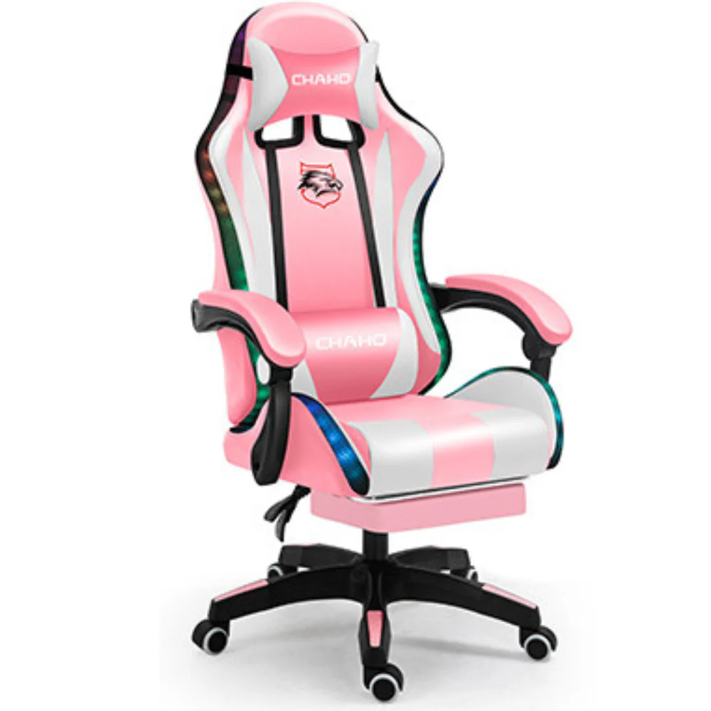 [Built-in RBG LED Light] PU Leather Latex Cushion Gaming Racing Chair Office Chair - Image 7