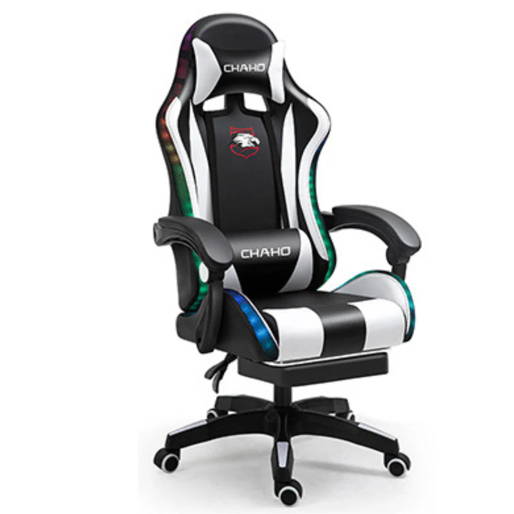 [Built-in RBG LED Light] PU Leather Latex Cushion Gaming Racing Chair Office Chair - Image 8