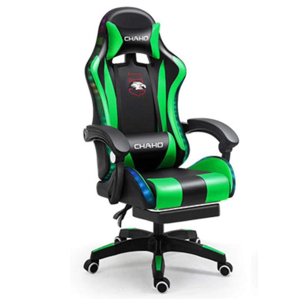 [Built-in RBG LED Light] PU Leather Latex Cushion Gaming Racing Chair Office Chair - Image 9