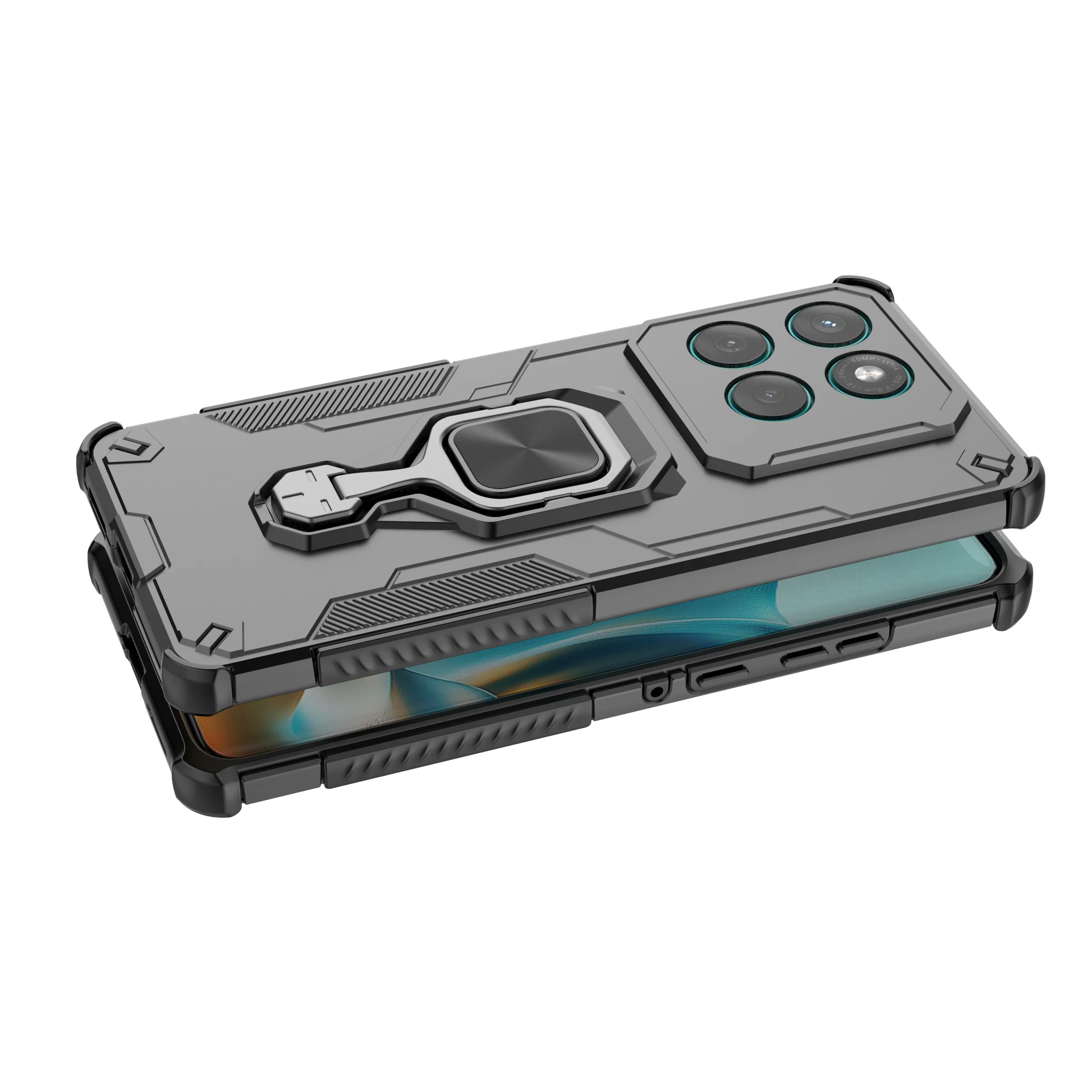 [Built-in Ring Bracket] Motorola Moto Edge 60 Pro/Fusion Mecha-style Anti-slip Protective Hard Heavy Duty Series Case - Image 11