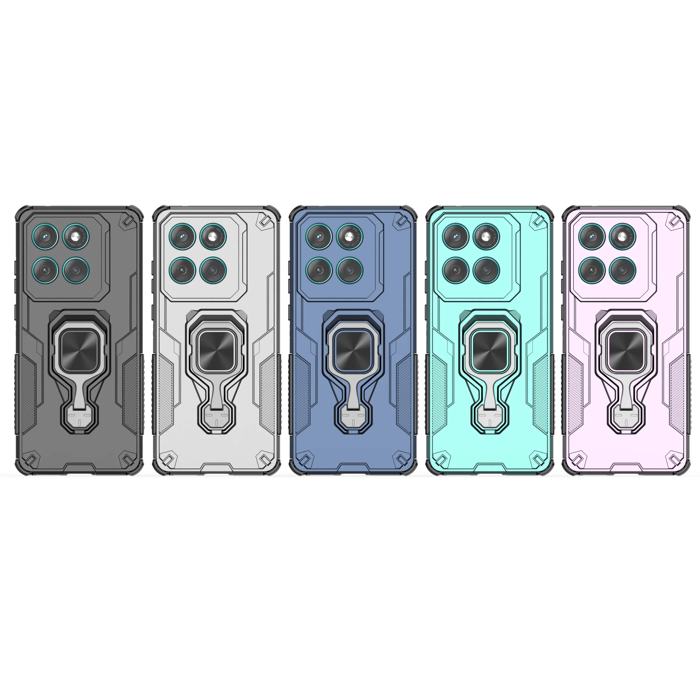 [Built-in Ring Bracket] Motorola Moto Edge 60 Pro/Fusion Mecha-style Anti-slip Protective Hard Heavy Duty Series Case - Image 15