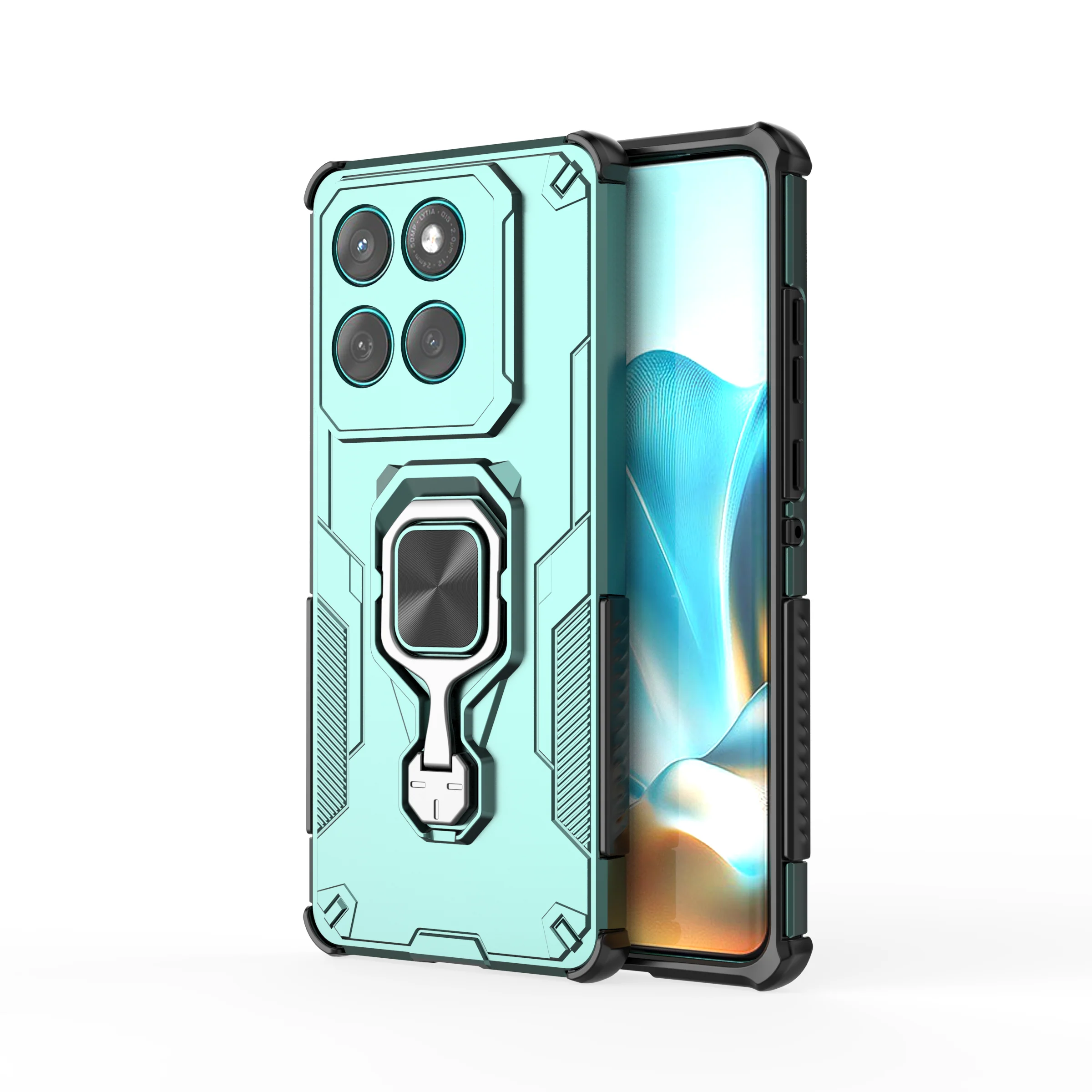 [Built-in Ring Bracket] Motorola Moto Edge 60 Pro/Fusion Mecha-style Anti-slip Protective Hard Heavy Duty Series Case - Image 3