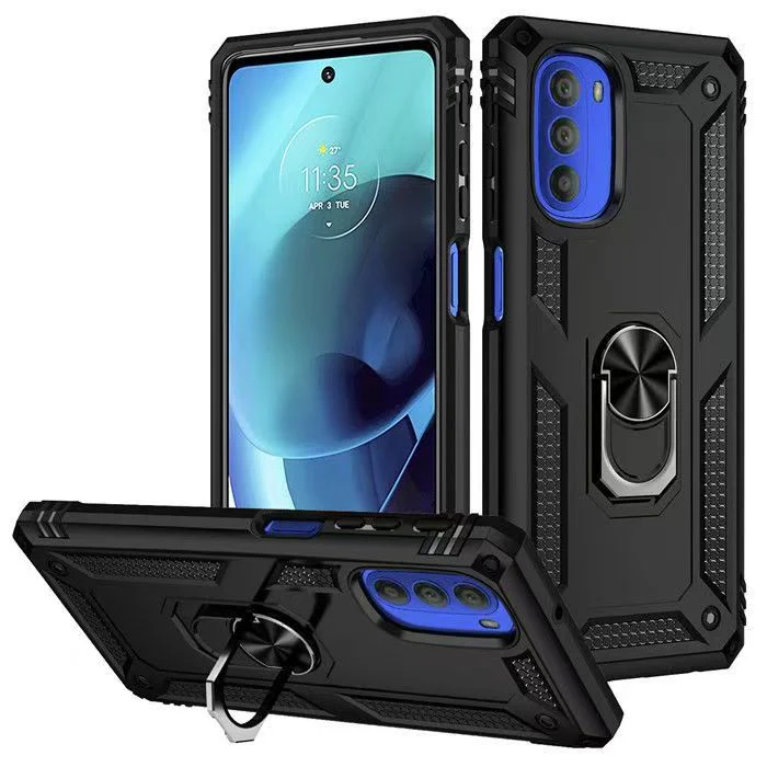 [Built-in Ring Bracket] Motorola Moto G71 5G Anti-slip Protective Hard Heavy Duty Series Case - Image 2