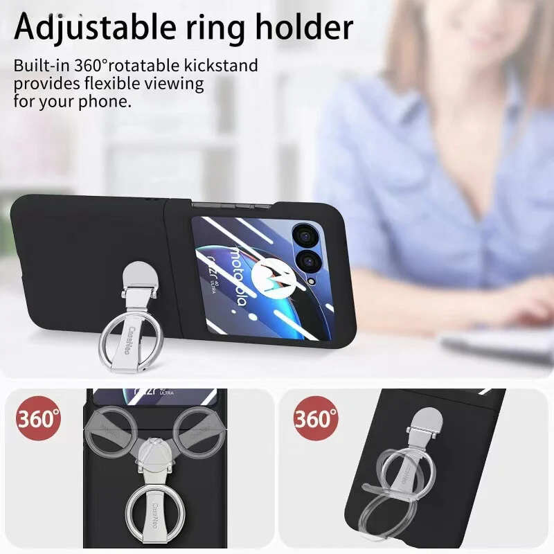 [Built-in Ring Bracket] Motorola Moto Razr 60/Ultra Liquid Silicone Full Coverage Shockproof Essentials Series Case - Image 7