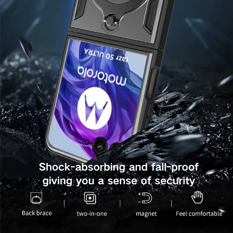 [Built-in Ring Bracket] Motorola Moto Razr 60/Ultra Minimalist Shockproof Phone Stand Series Case - Image 3