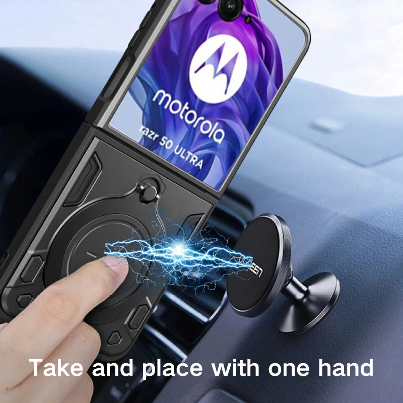[Built-in Ring Bracket] Motorola Moto Razr 60/Ultra Minimalist Shockproof Phone Stand Series Case - Image 4