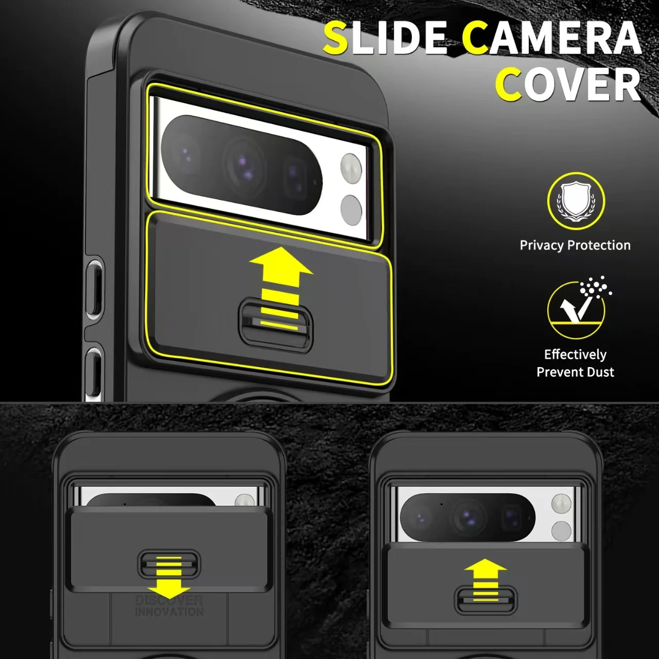 [Built-in Ring Bracket][With Lens Slide Cover] Google Pixel 8 Pro/A Shockproof Heavy Duty Series Case - Image 12
