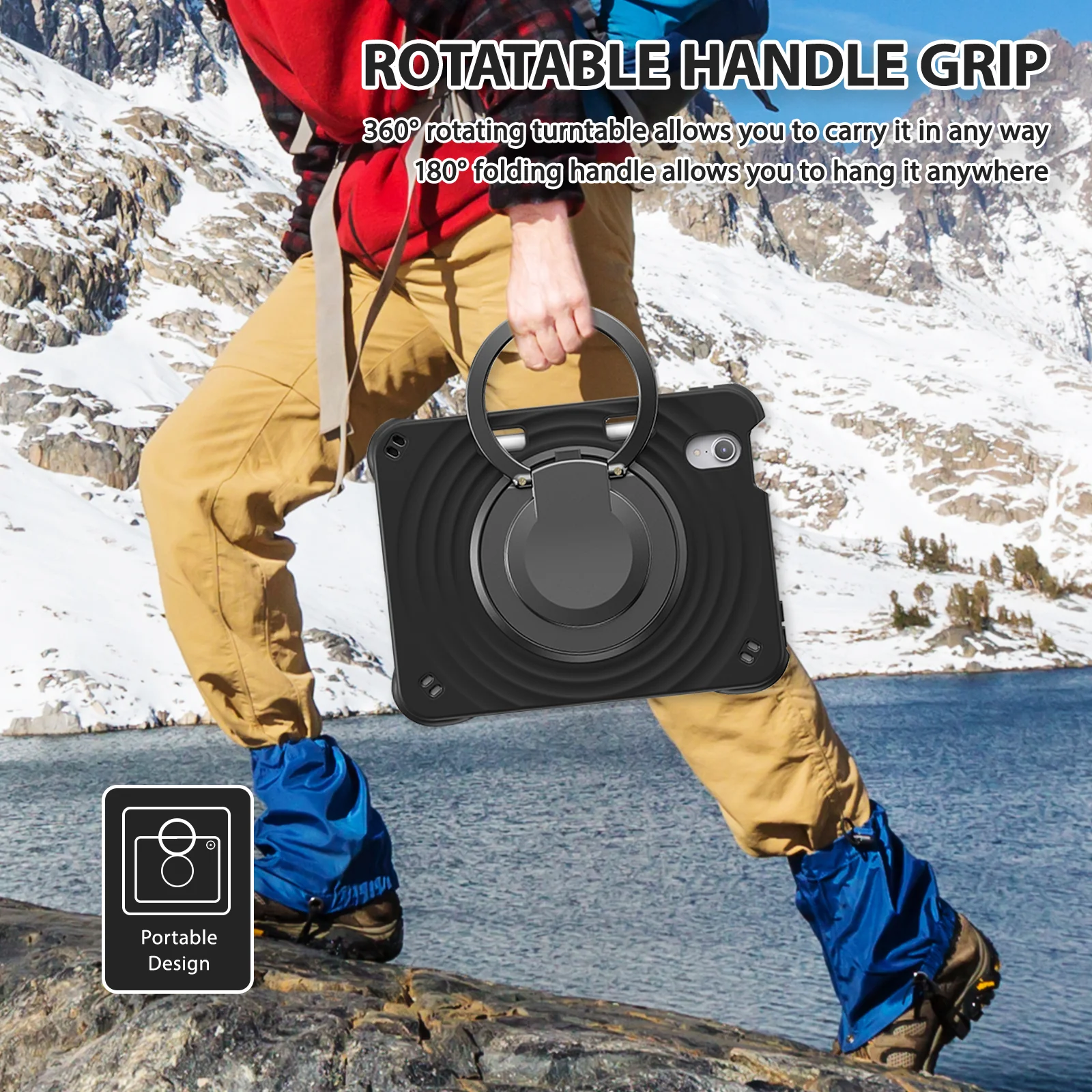 [Built-in Ring Bracket][With Pen Slot] Apple iPad Mini 6/7 8.3'' 6/7th Gen (2021/2024) Heavy Duty Ring Holder Stand Case - Image 16