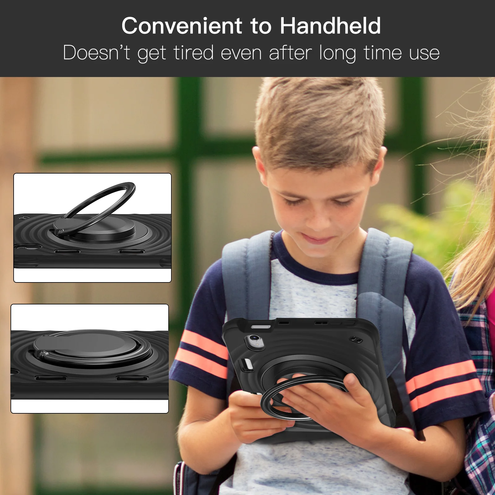 [Built-in Ring Bracket][With Pen Slot] Apple iPad Mini 6/7 8.3'' 6/7th Gen (2021/2024) Heavy Duty Ring Holder Stand Case - Image 3