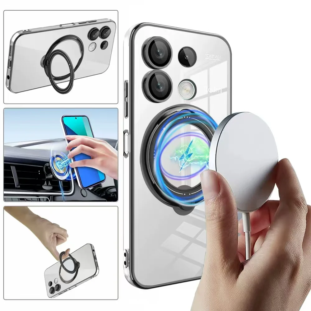 [Built-in Ring Bracket] Xiaomi Poco C61 High-Transparency Shockproof Essentials Series Case - Image 7