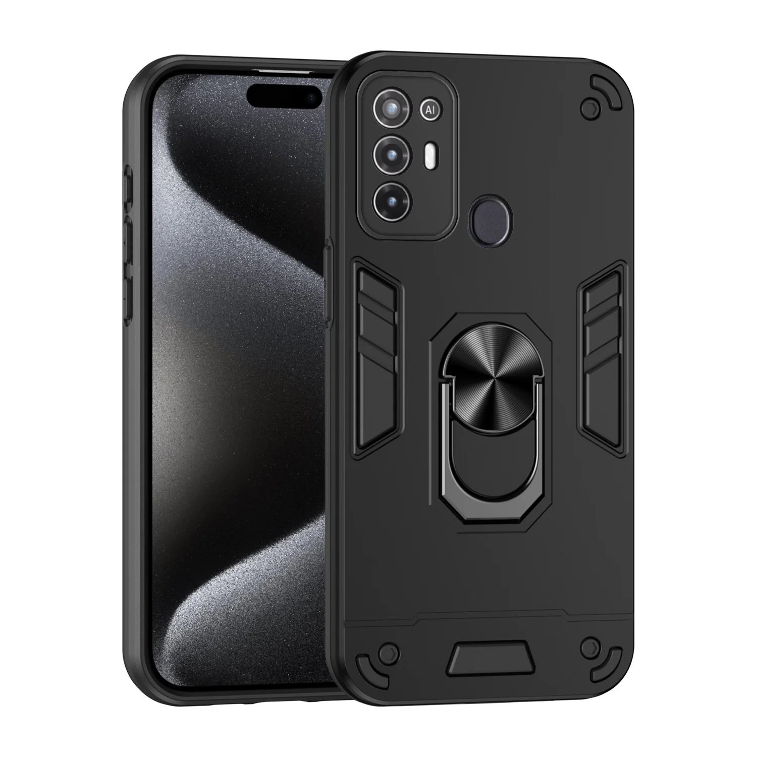 [Built-in Ring Bracket] ZTE Blade A35/A55 Anti-slip Shockproof Heavy Duty Series Case - Image 8