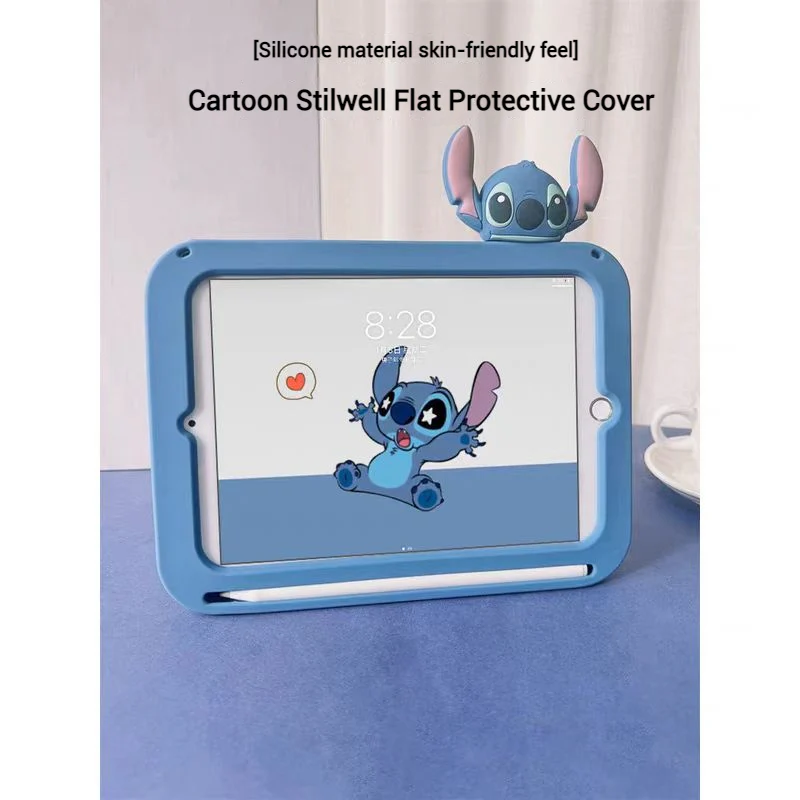 [Built-in Ring Holder][With Pen Slot] Xiaomi Mi Pad 6/Pro 11’’ 2023 Stitch Cartoon Silicone Anti-Drop Protective Case - Image 3