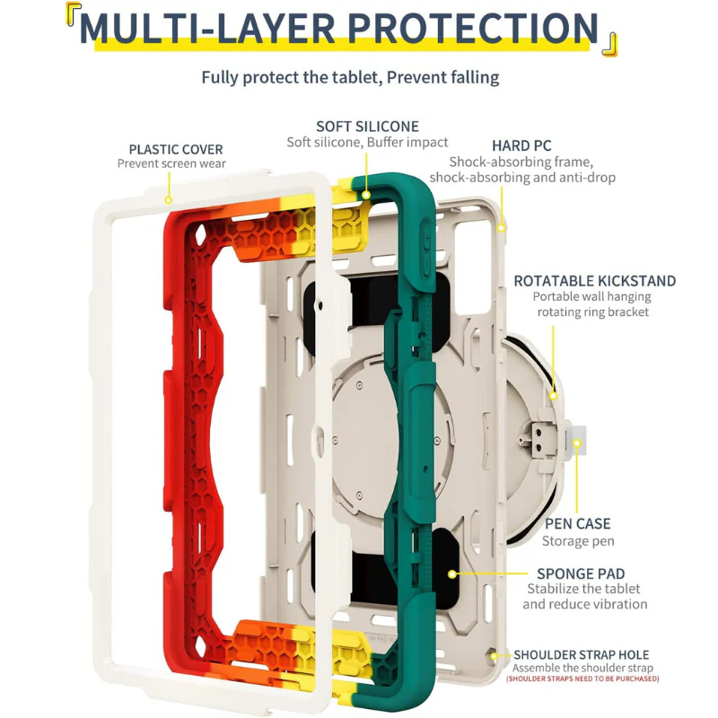 [Built-in Ring Holder] Xiaomi Mi Pad 5/Pro 11’’ 2021 360 Degree Rotation  EVA Kid Friendly Heavy Duty Series Case - Image 7