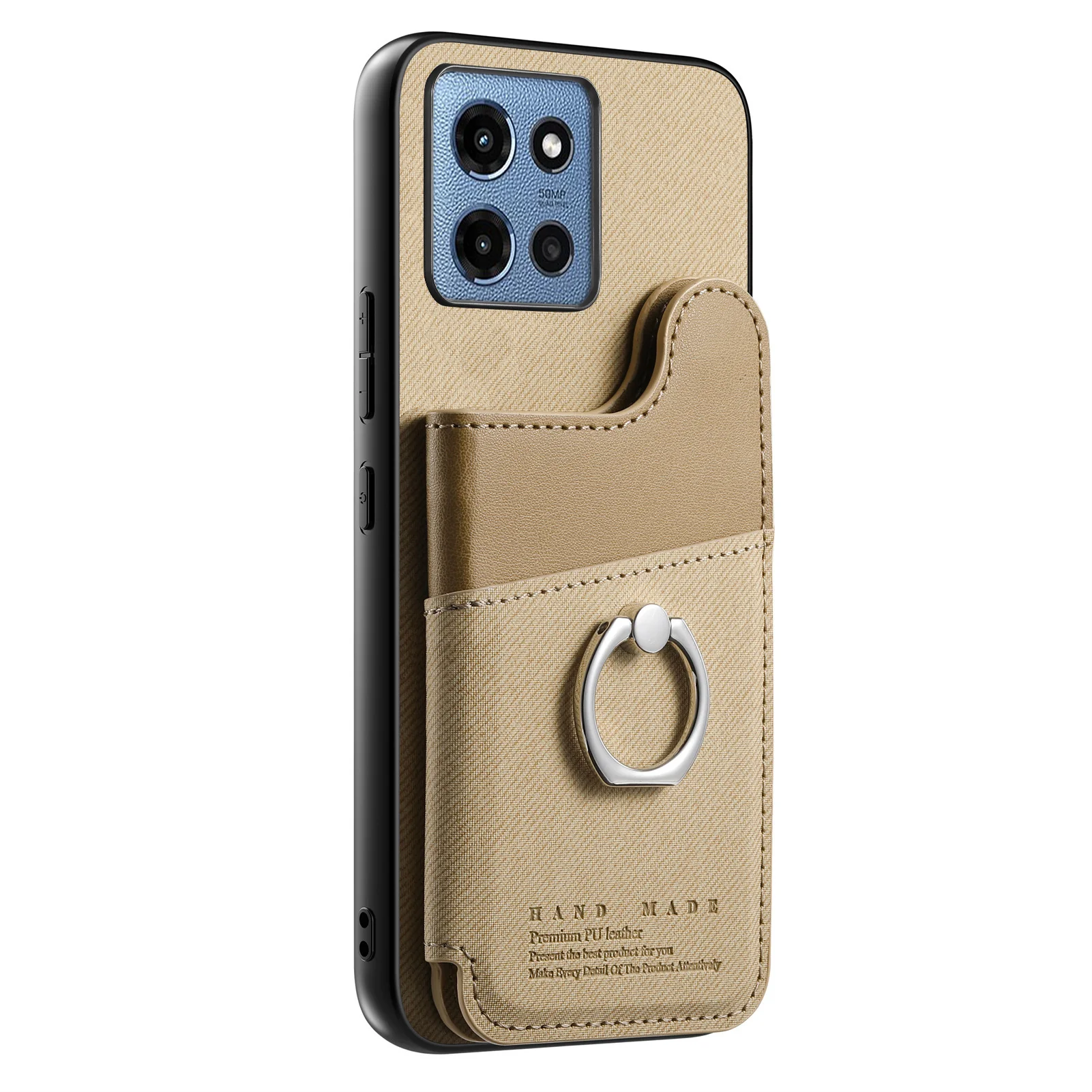 [Built-in Ring Kickstand][With Card Slot] Motorola Moto G75 - Stylish Shockproof Wallet Series Case