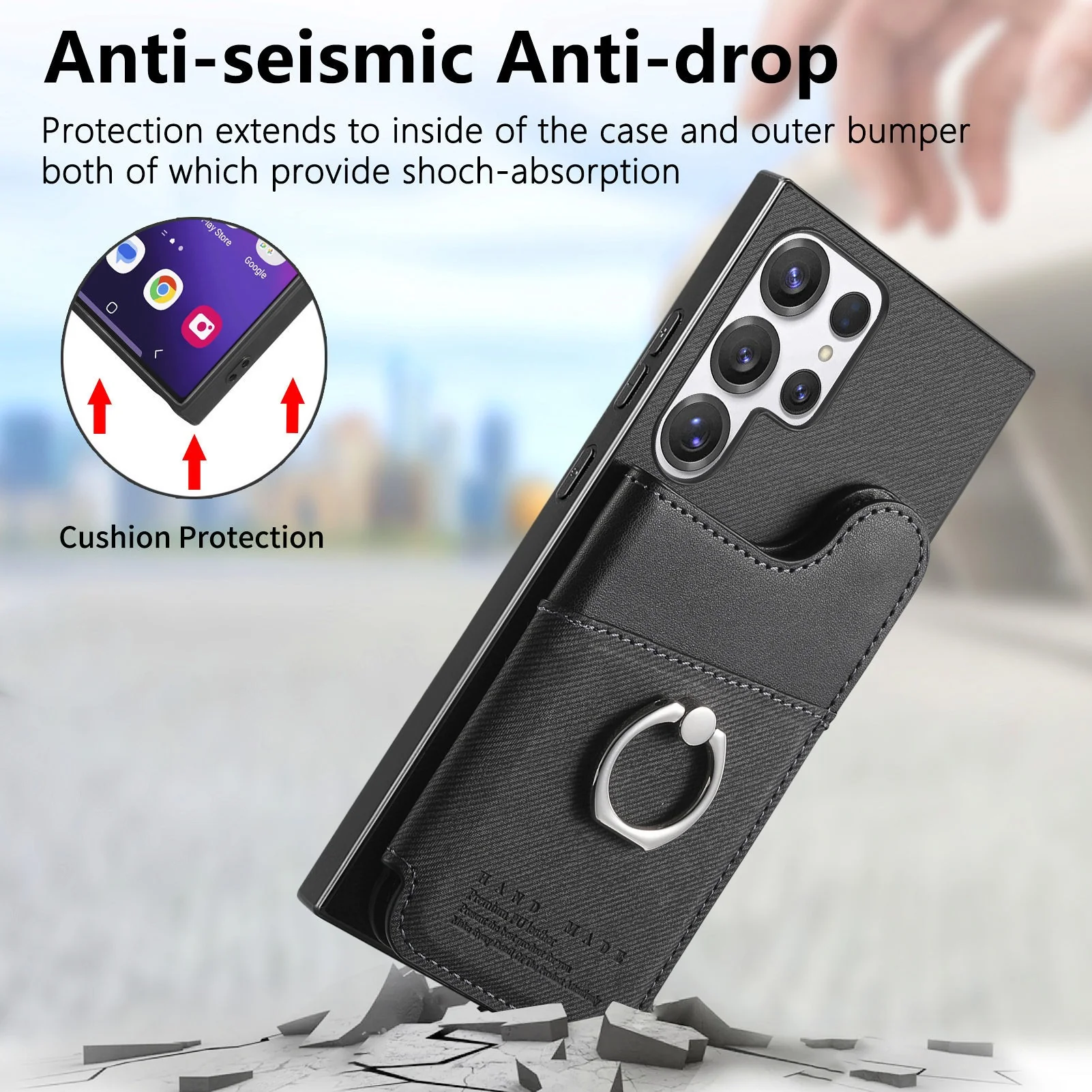 [Built-in Ring Kickstand][With Card Slot] Samsung Galaxy S24/Plus/Ultra/FE Stylish Shockproof Wallet Series Case - Image 14