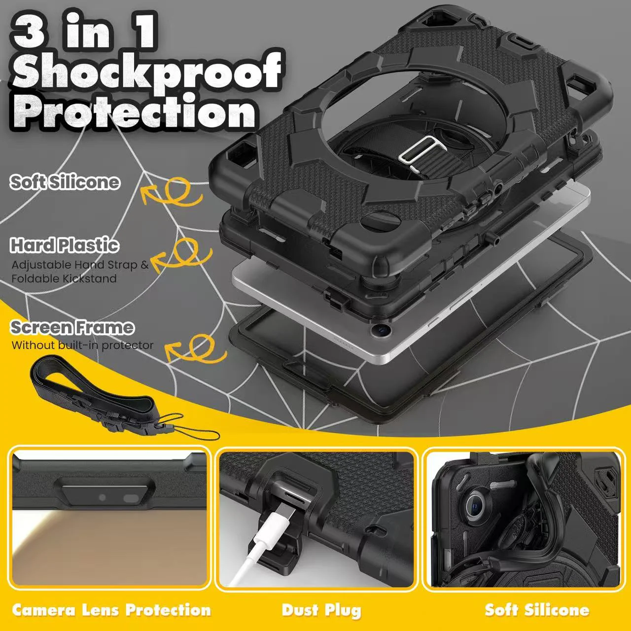 [Built-in Rotating Stand] Samsung Galaxy Tab A9 Plus 11’’ 2023 Silicone Full-cover Children's Drop-resistant Case - Image 6