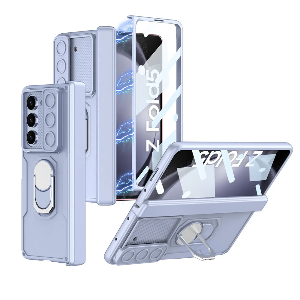 [Built-in S Pen Slot] Samsung Galaxy Z Fold5 (SM-F946) Heavy Duty Drop Proof Camera Protection Ring Holder Case