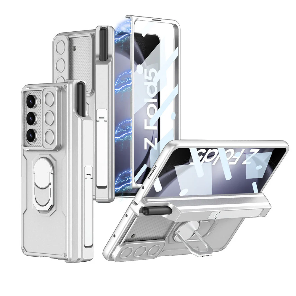 [Built-in S Pen Slot] Samsung Galaxy Z Fold5 (SM-F946) Heavy Duty Drop Proof Camera Protection Ring Holder Case - Image 3