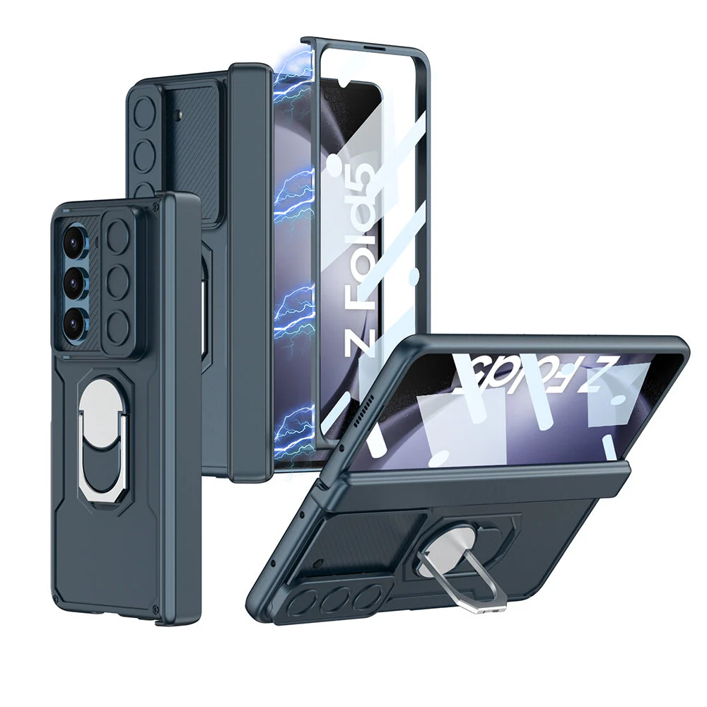 [Built-in S Pen Slot] Samsung Galaxy Z Fold5 (SM-F946) Heavy Duty Drop Proof Camera Protection Ring Holder Case - Image 4