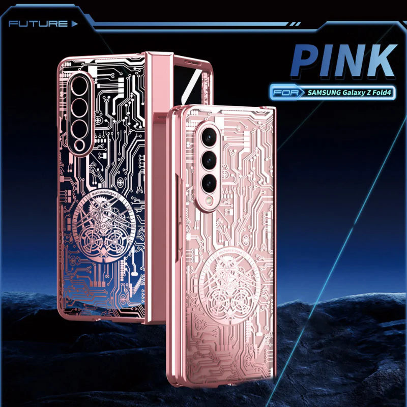 [Built-in Screen Protector] Samsung Galaxy Z Fold 4 SM-F936 Electroplated Mechanical Gear Full-cover Fashion-Forward Series Case - Image 16