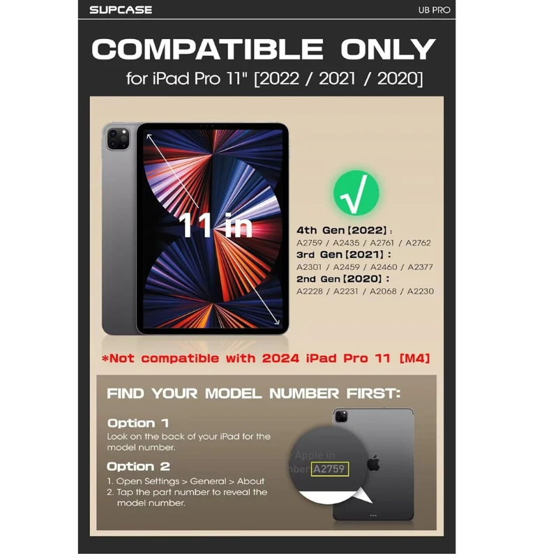 [Built-in Screen Protector & Stand][Pencil Holder] Apple iPad Pro 11 Inch 2022/2021/2020 SUPCASE Full-Body Cover Heavy Duty Rugged Protective Series Case - Image 7