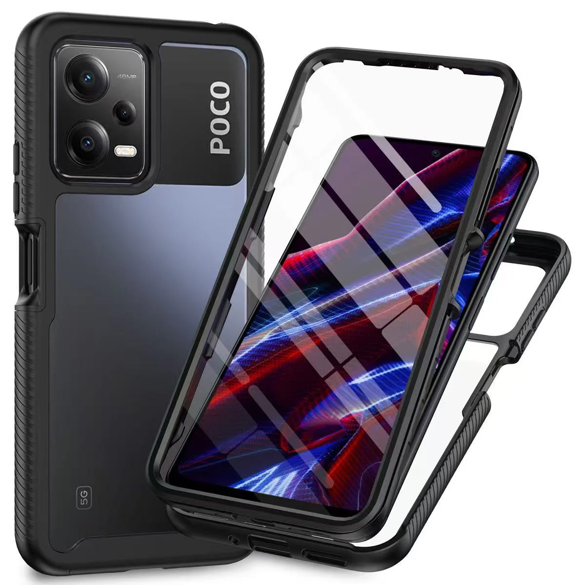 [Built-in Screen Protector] Xiaomi Redmi Note 12 5G - 360° Full Body Shockproof Protection Armour Slim Cover