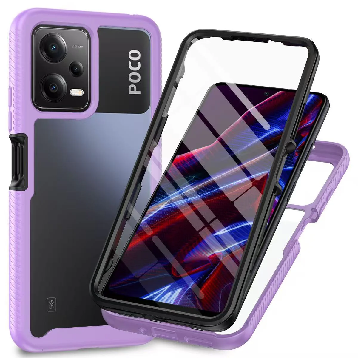 [Built-in Screen Protector] Xiaomi Redmi Note 12 5G - 360° Full Body Shockproof Protection Armour Slim Cover - Image 2
