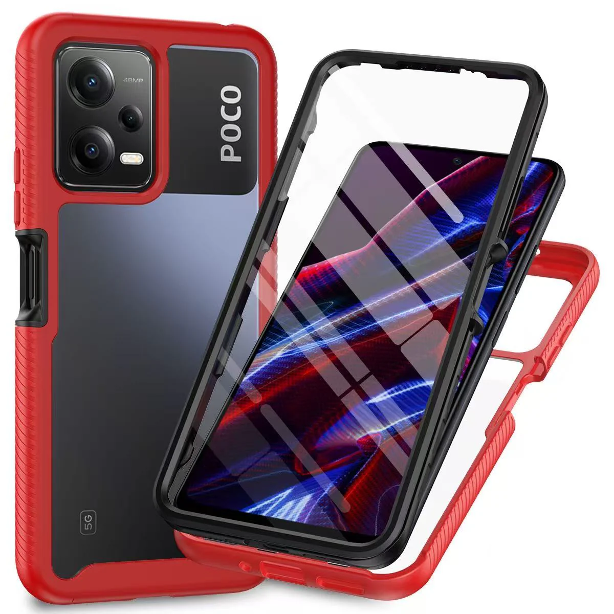 [Built-in Screen Protector] Xiaomi Redmi Note 12 5G - 360° Full Body Shockproof Protection Armour Slim Cover - Image 3