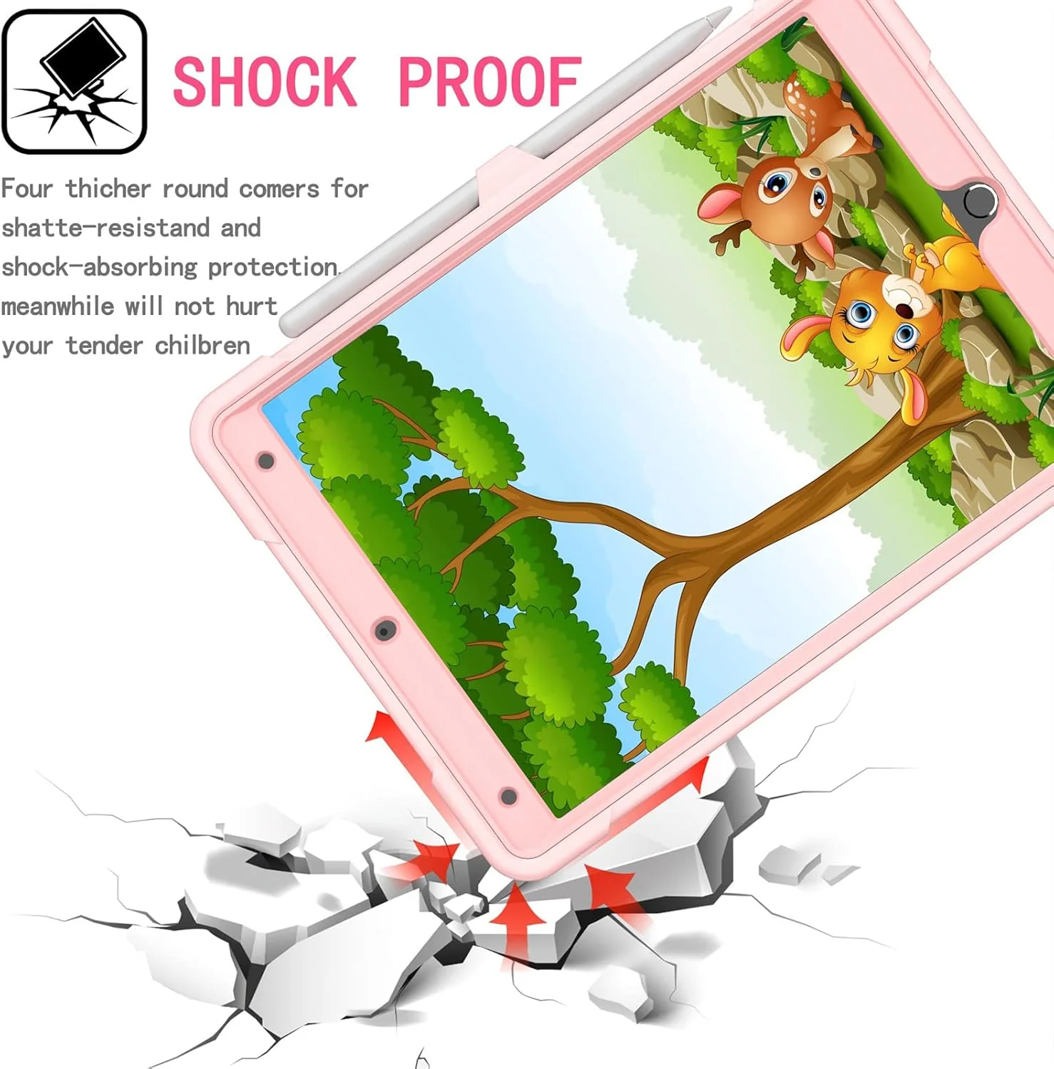 [Built-in Shoulder Strap][With Pen Slot] Apple iPad 7/8/9 10.2'' 7/8/9th Gen (2019/2020/2021) EVA Friendly Heavy Duty Ring Holder Stand Case - Image 5