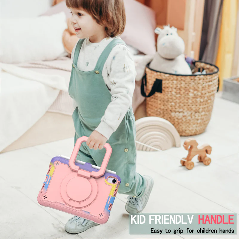 [Built-in Shoulder Strap][With Pen Slot] Apple iPad 7/8/9 10.2'' 7/8/9th Gen (2019/2020/2021) EVA Friendly Heavy Duty Ring Holder Stand Case - Image 6
