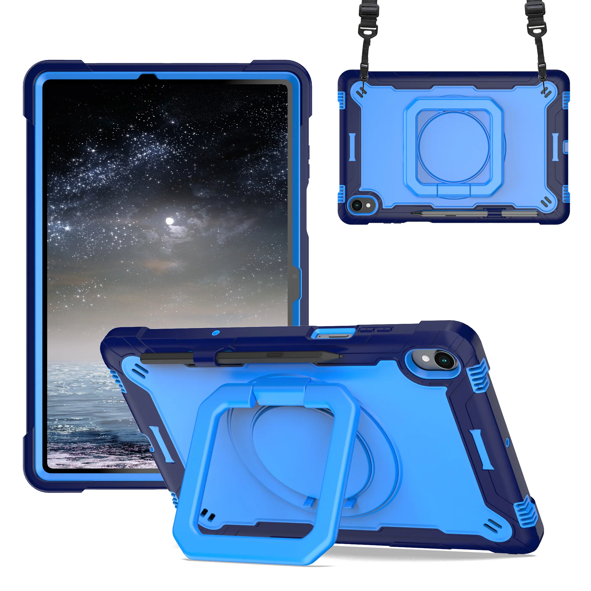 [Built-in Shoulder Strap][With Pen Slot] Lenovo Tab 10.1" 2025 (TB311FU/TB311XU) EVA Friendly Heavy Duty Ring Holder Stand Case - Image 10