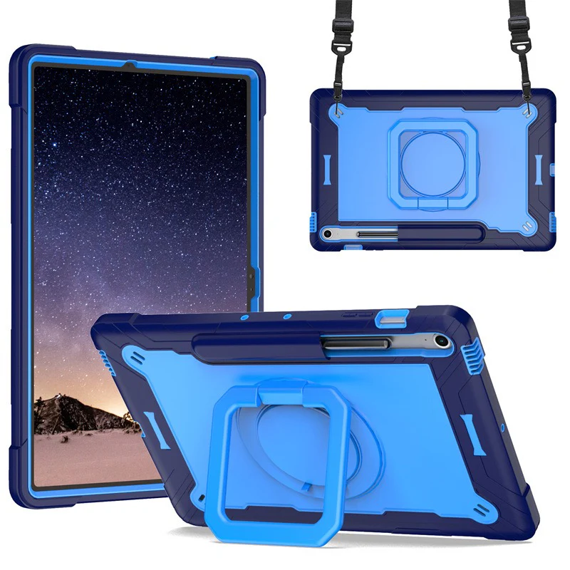 [Built-in Shoulder Strap][With Pen Slot] Samsung Galaxy Tab A9 Plus 11" 2023 EVA Friendly Heavy Duty Ring Holder Stand Case - Image 13