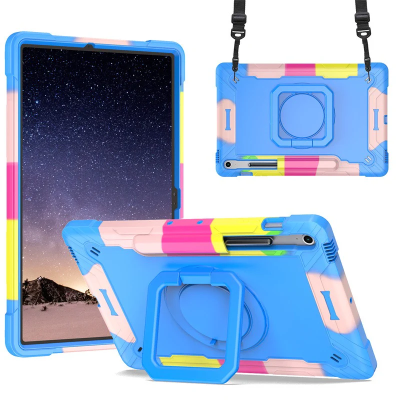 [Built-in Shoulder Strap][With Pen Slot] Samsung Galaxy Tab A9 Plus 11" 2023 EVA Friendly Heavy Duty Ring Holder Stand Case - Image 2