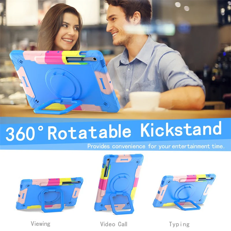 [Built-in Shoulder Strap][With Pen Slot] Samsung Galaxy Tab A9 Plus 11" 2023 EVA Friendly Heavy Duty Ring Holder Stand Case - Image 3