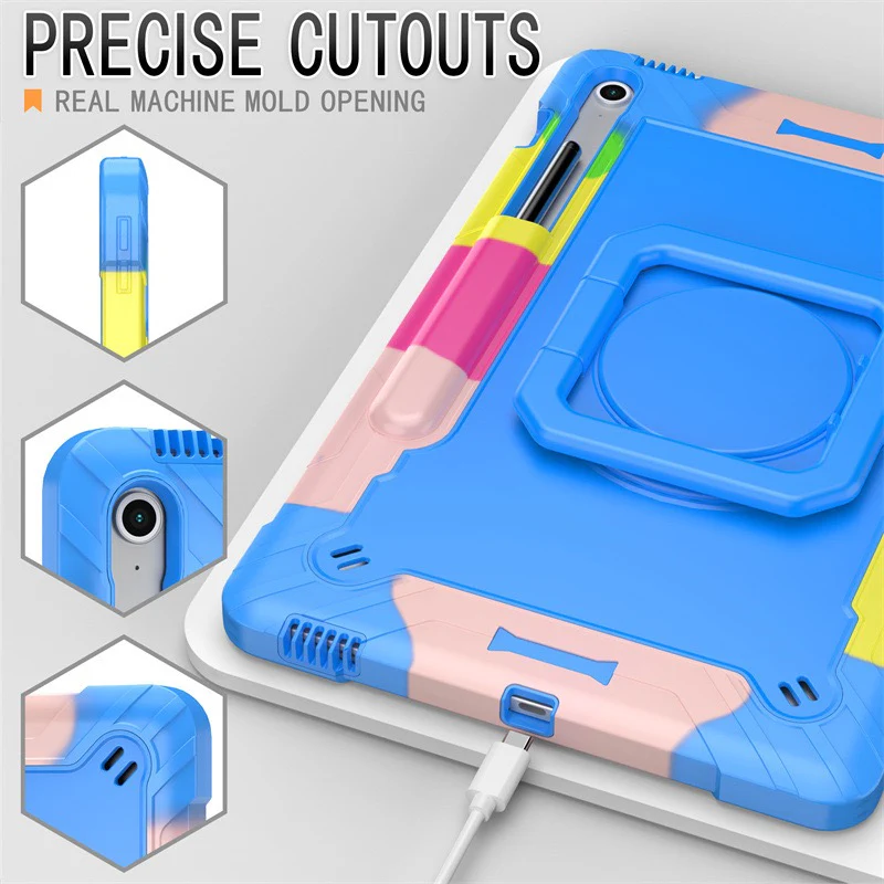 [Built-in Shoulder Strap][With Pen Slot] Samsung Galaxy Tab A9 Plus 11" 2023 EVA Friendly Heavy Duty Ring Holder Stand Case - Image 6