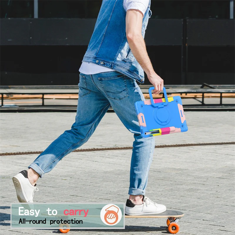 [Built-in Shoulder Strap][With Pen Slot] Samsung Galaxy Tab A9 Plus 11" 2023 EVA Friendly Heavy Duty Ring Holder Stand Case - Image 9