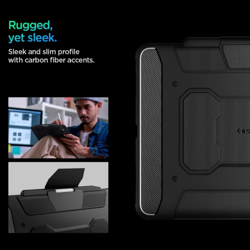 [Built-in Stand] Apple iPad 10.9/11'' 10/11th Gen (2022/2025) Spigen Rugged Armor TPU Air Cushion Cover Shockproof Mechanics Series Case - Image 5