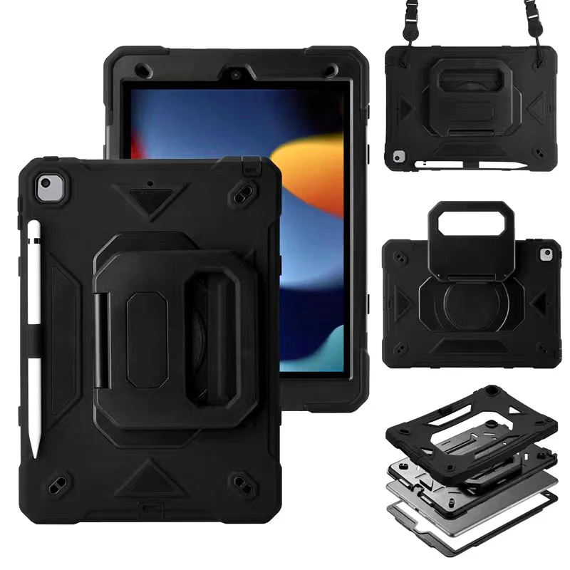 [Built-in Stand] Apple iPad Pro 11-inch M4/M5 (2024/2025) Rotating Hand Strap Shockproof Protective Case With Pencil Slot - Image 10