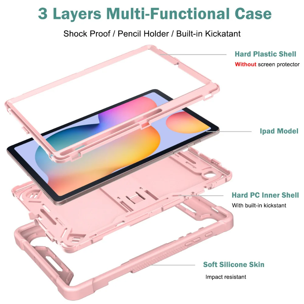 [Built-in Stand] Apple iPad Air 4/Air 5 10.9" & Air 11-inch M2/M3/M4 Triple-proof Silicone Shockproof Protective Case - Image 6