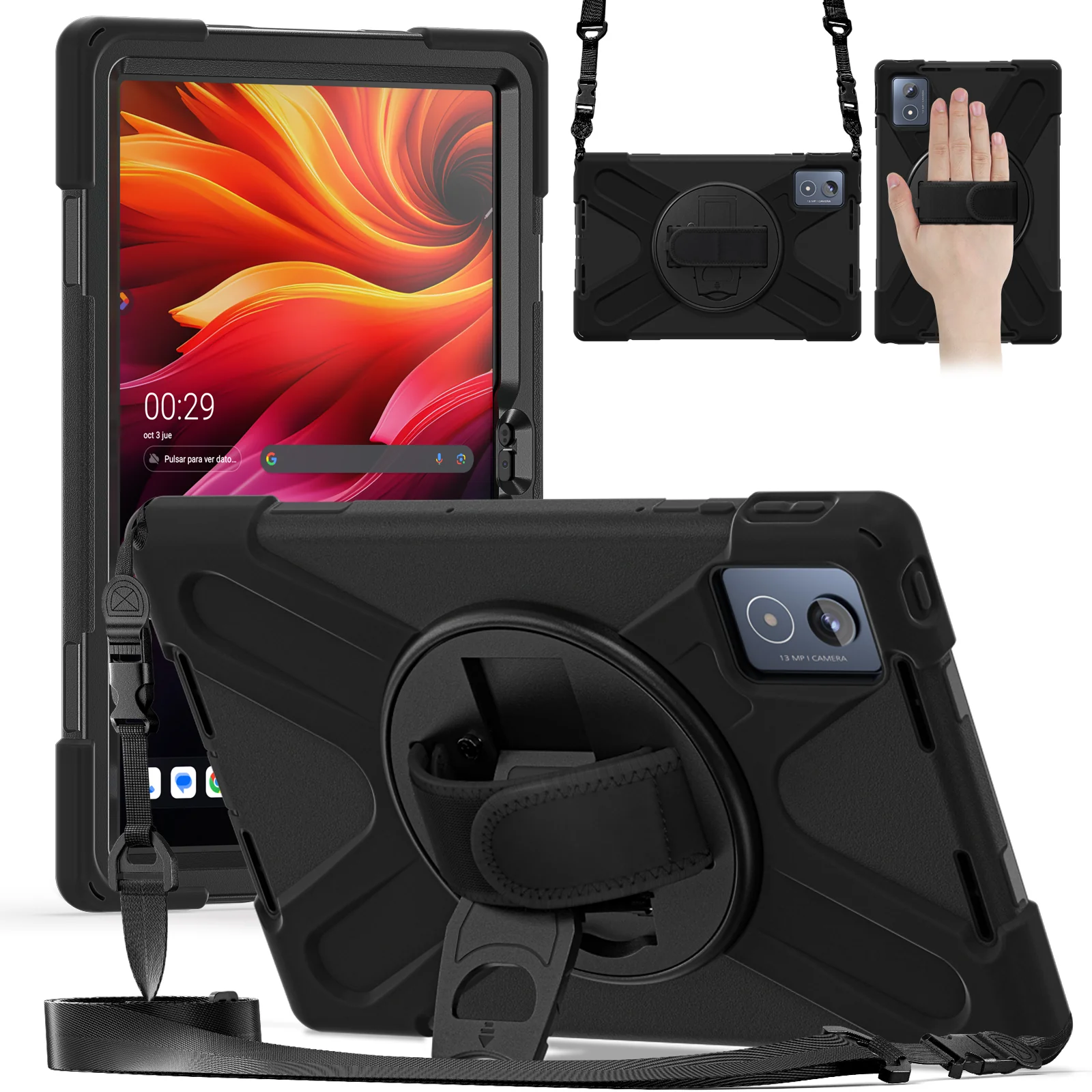 [Built-in Stand] Lenovo Tab K11 Plus 11.45" 2024 (TB352FU/XU) - Kid Shockproof Heavy Duty Series Case With Shoulder Strap - Image 3